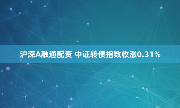 沪深A融通配资 中证转债指数收涨0.31%